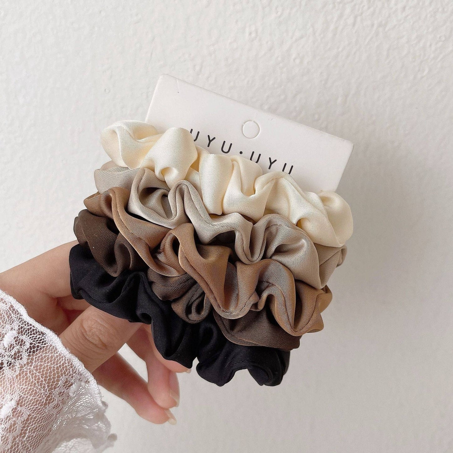 Satin Hair Scrunchies Set