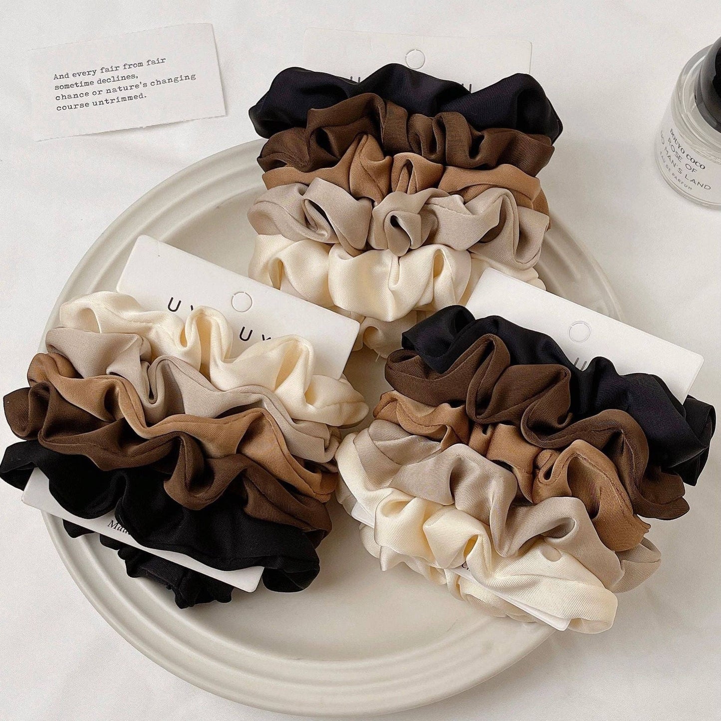Satin Hair Scrunchies Set