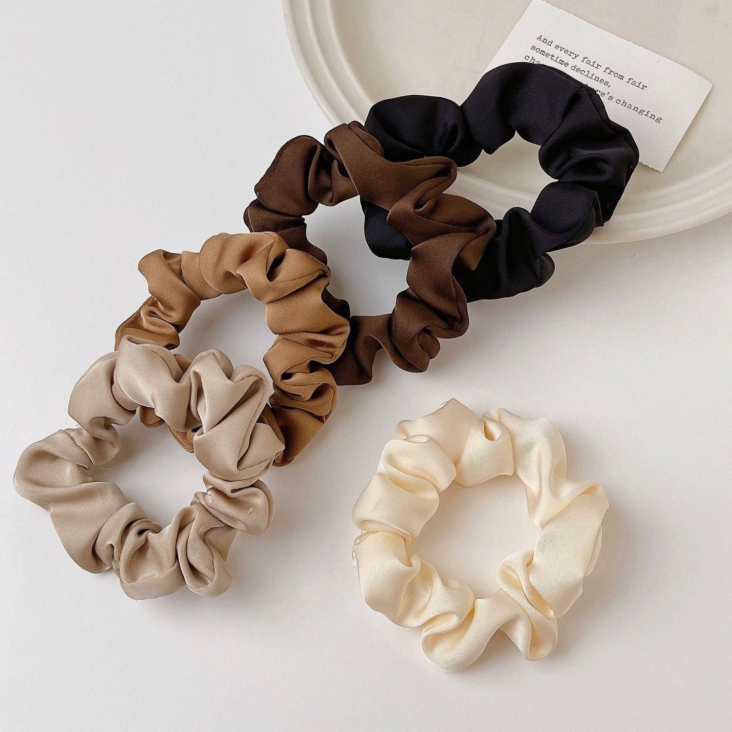 Satin Hair Scrunchies Set